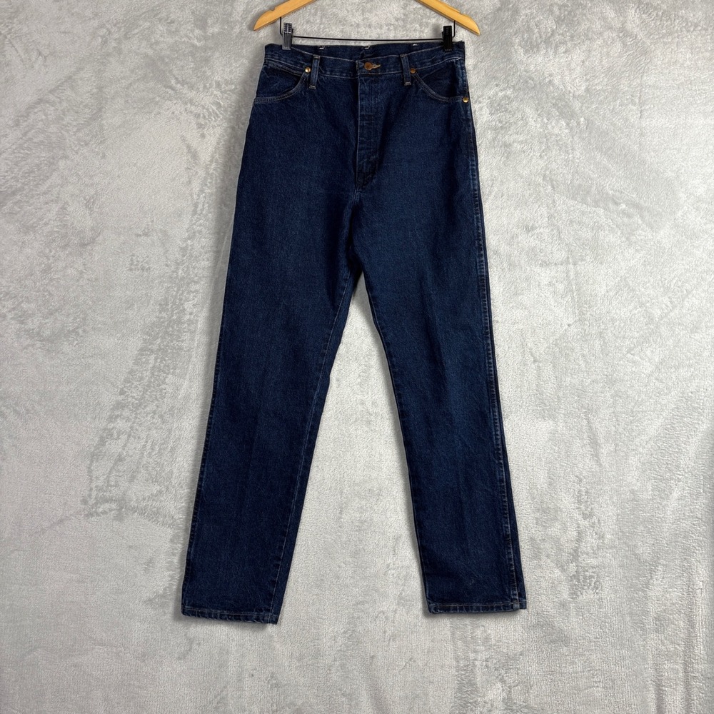 Wrangler Vintage Cowboy Cut High Rise Straight Leg Jeans Dark Wash USA 14MWZDD